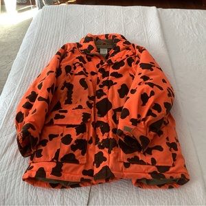 Orange camouflage winter hunting coat